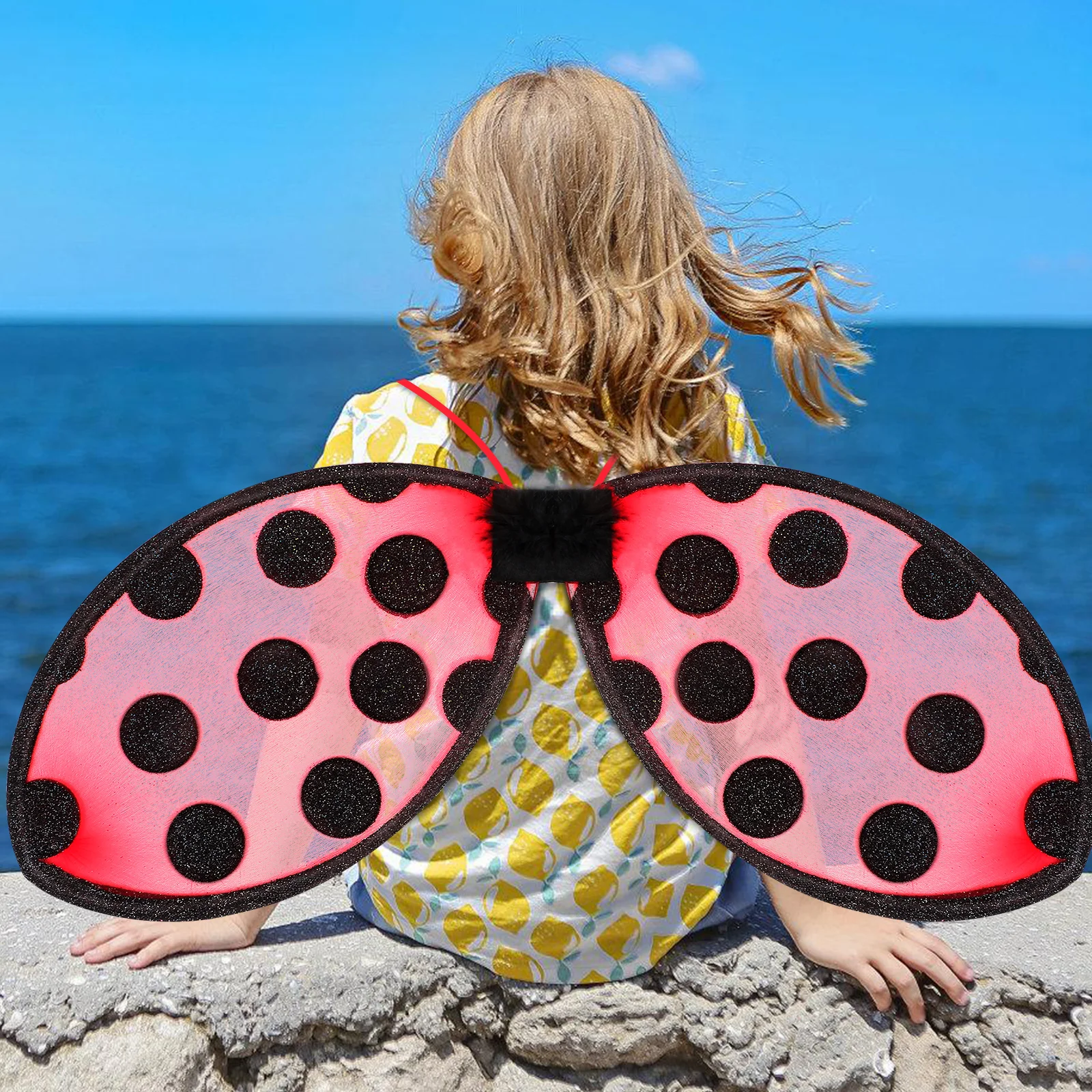

Lightweight Foldable Ladybug Kids Costume Ladybug Wing for Girls Cosplay Party Performance Cosplay Wing