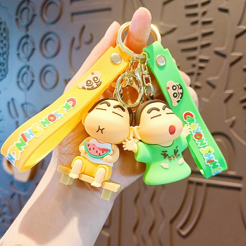 Kawaii Anime Crayon Shin-Chan Nohara Shinnosuke Lovely Keychain Cute Cartoon Character Couple Bag Pendant Toys for Girls