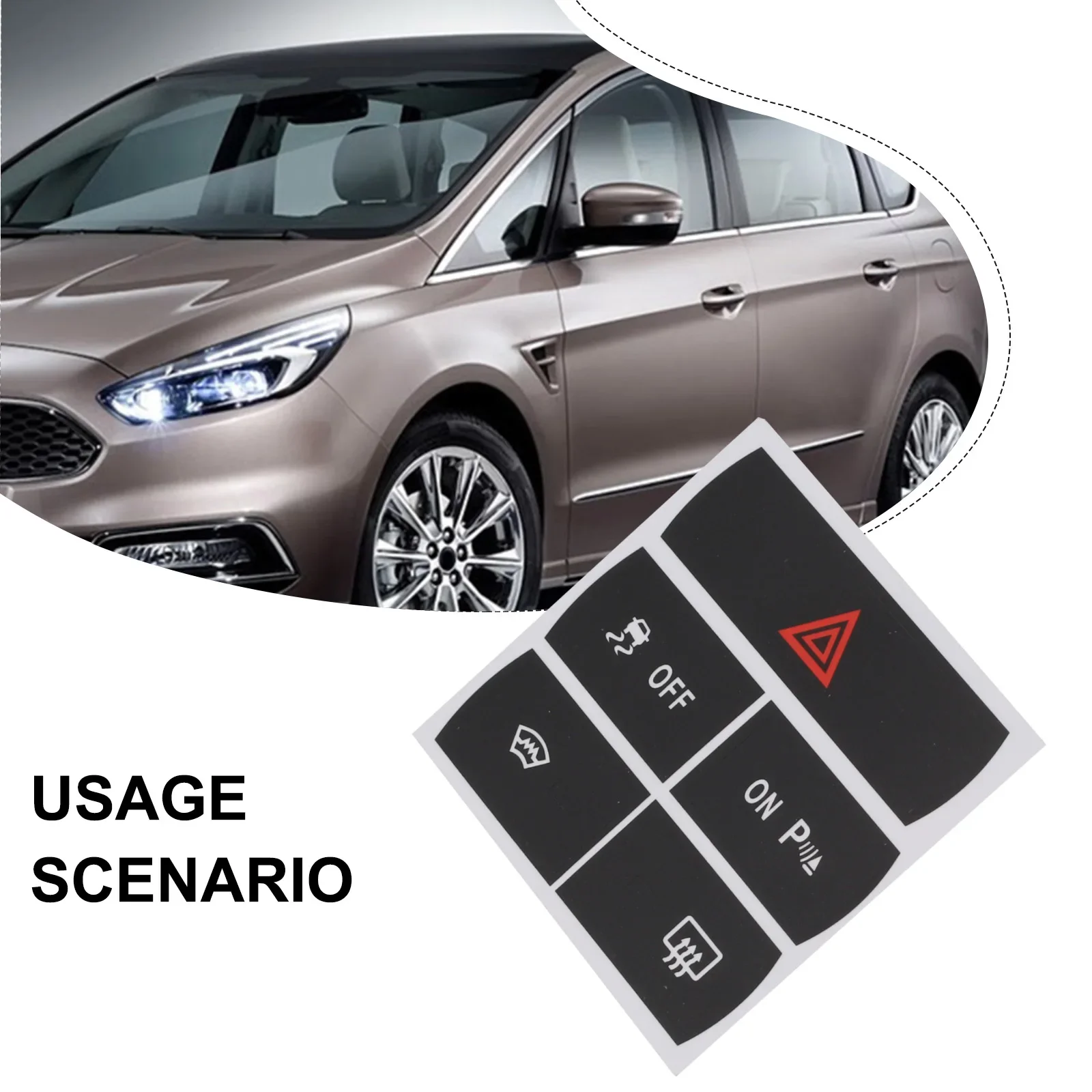 Car Button Repair Sticker Kit For ESP For Ford For S-Max Hazard Button Defroster Repairing Decal Vinyl Switch Sticker Trim