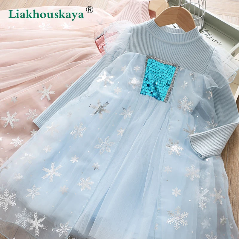 

Fashion Spring Elsa Dress For Girls 2022 Birthday Party Princess Dress Children Gown Baby Girl Wedding Tutu Fluffy Vestidos