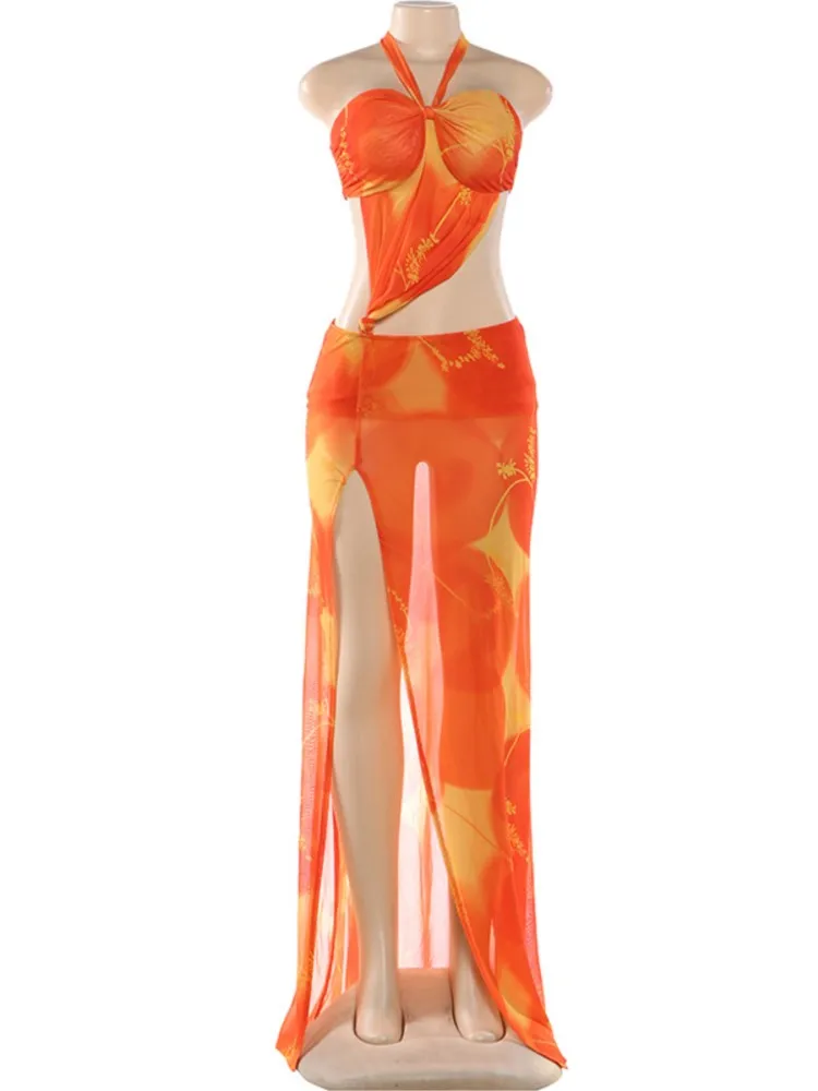 

Summer Cover Ups Women Swimsuit Spaghetti Strap Sleeveless Robes Bathing Suit 2026 New Print Beach Holiday Maxi Dresses Cover-Up