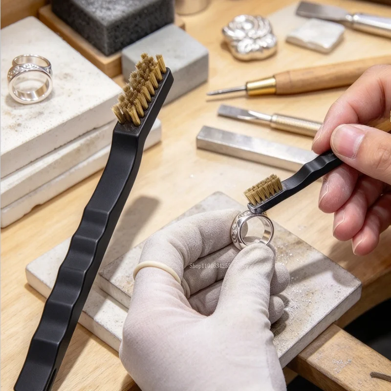 Silver Jewelry Polished Copper Wire Brush Clay DIY Ring Silver Jewelry Polishing and Removing Surface Oxide Layer Craft Tools