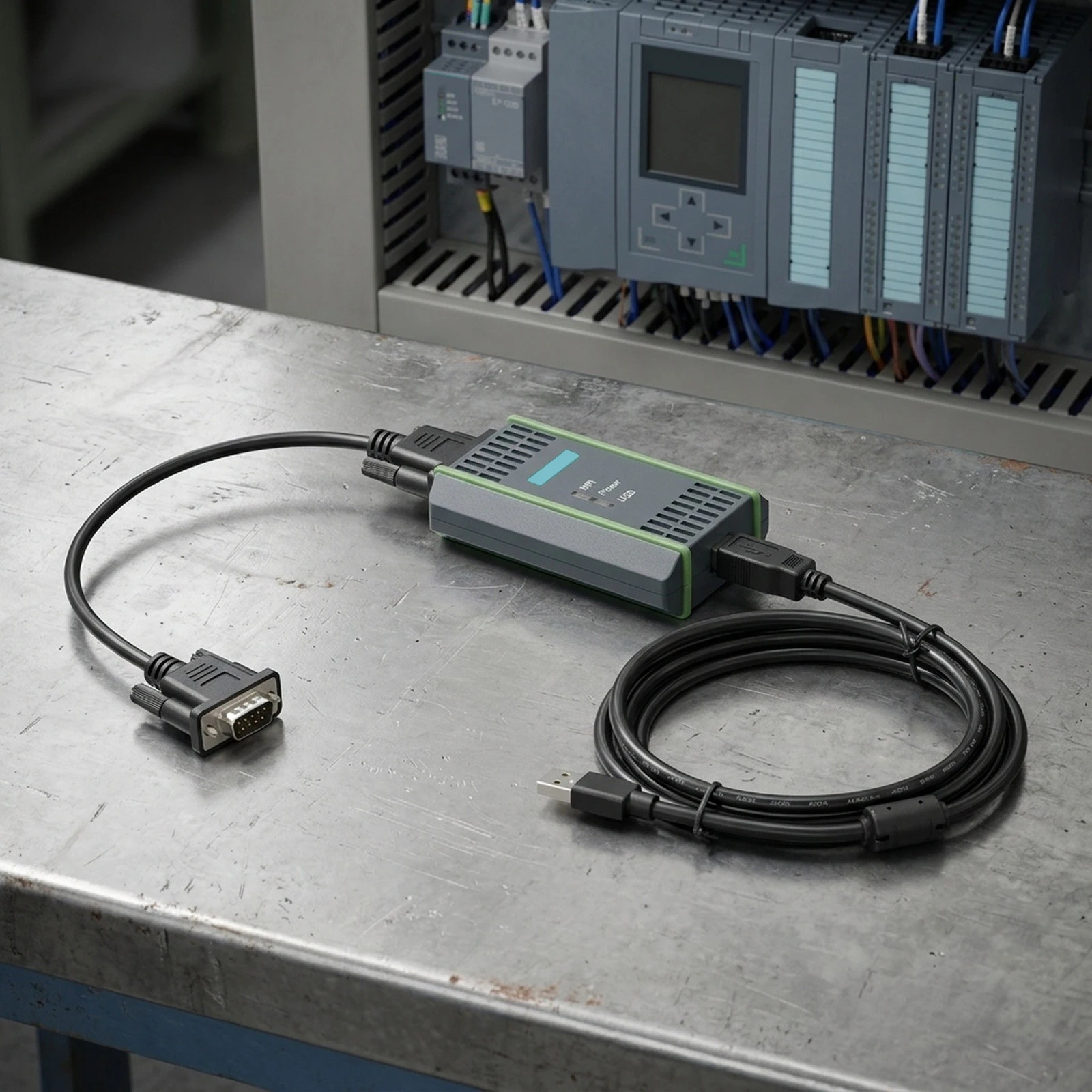 For Siemens S7 PLC USB MPI Adapter Cable for S7-200/300/400 Series RS485 Communication 2.5m Length ESD 15KV Protection
