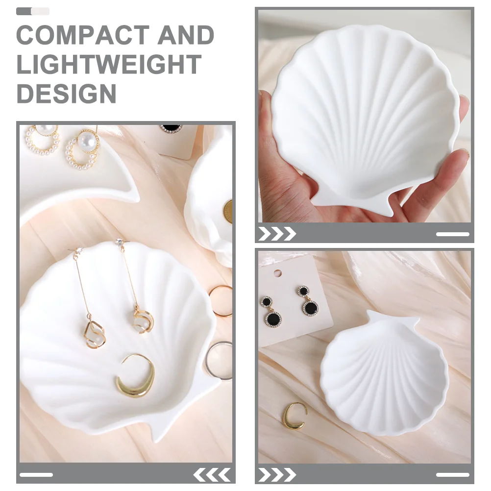 Shell Jewelry Plate Vanity Tables Small Tace Dish Accessories Trinket Ring Holder Gips Candy Key for Entryway