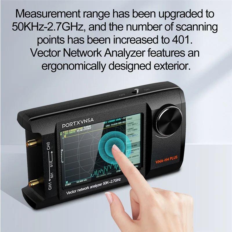 【People Favorite】Nanovna-H4 Plus Portable Vector Network Antenna Analyzer 4In IPS LCD Display Touch Sreeen 50Khz 2.7Ghz Bulid In