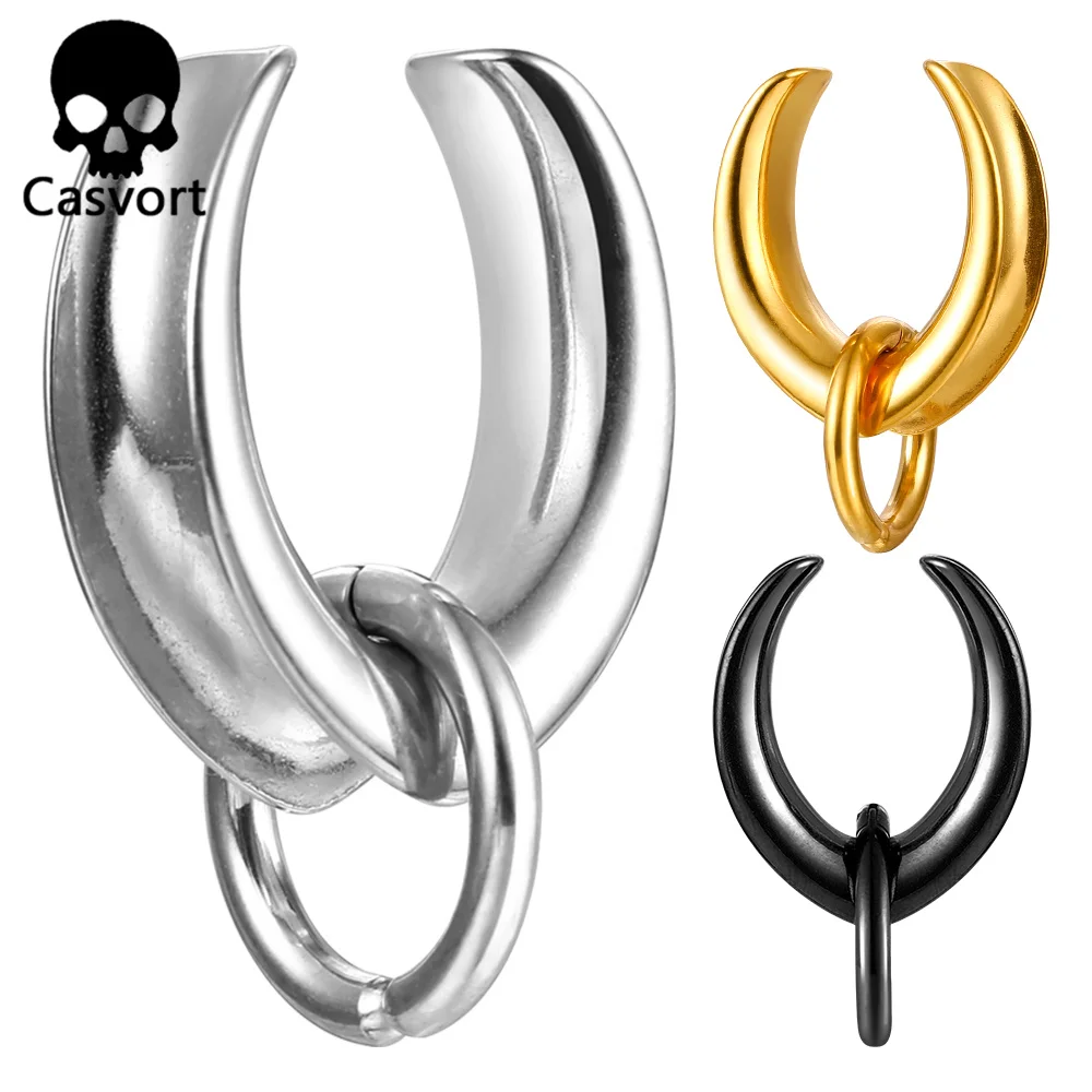 

Casvort 2PCS 316 Stainless Steel Expansions Saddles Ear Gauges Tunnels Plugs Stretcher Studs Piercing Women Men Body Jewelry