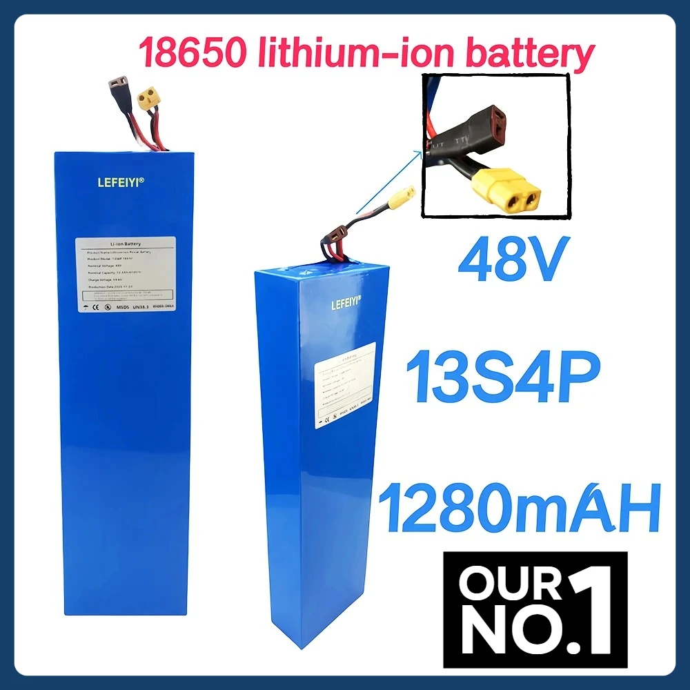 

48V 12.8Ah 13S4P Electric Scooter Battery Replacement for Kugoo M4 18650 Li-ion BMS Power Battery Pack