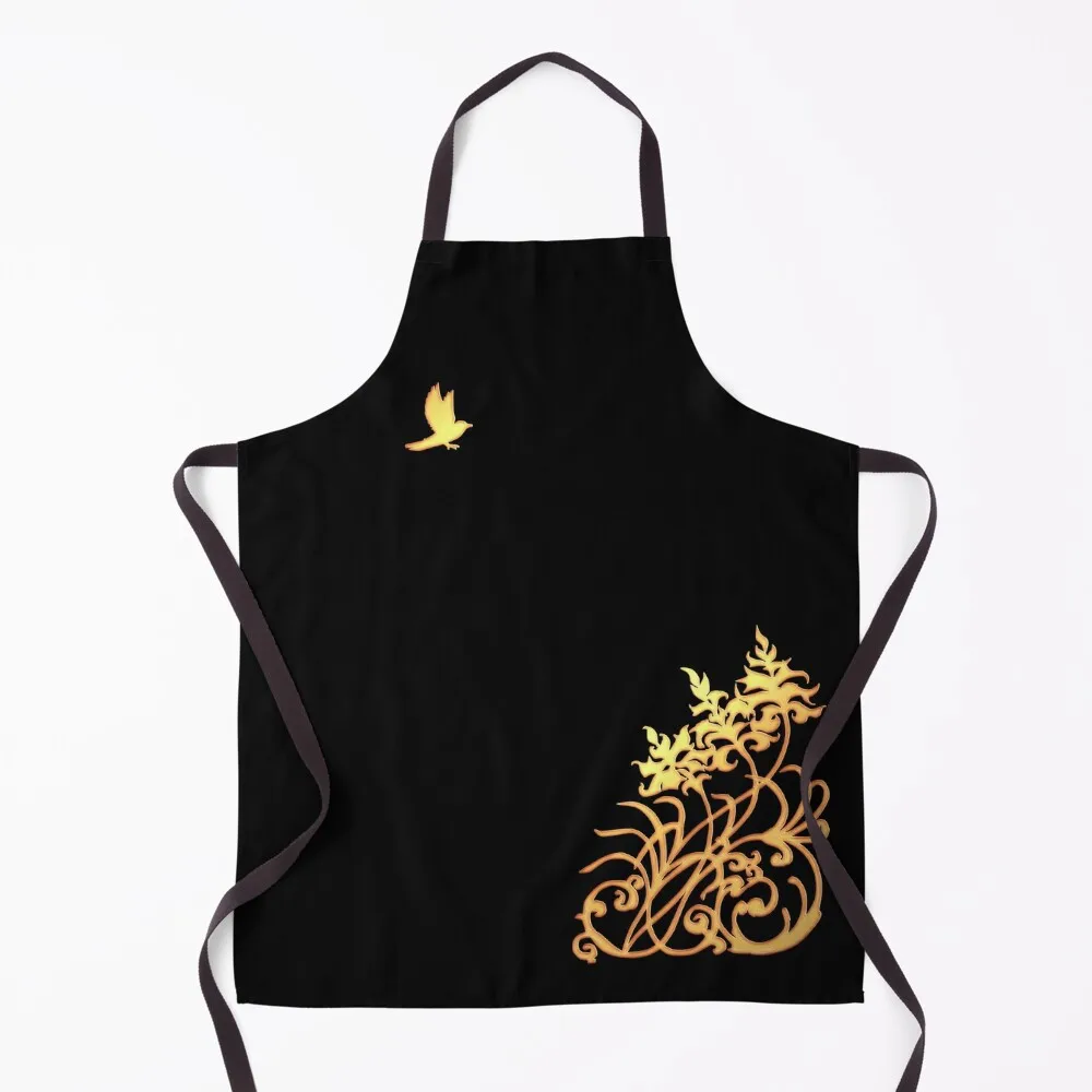 

Lunafreya's journal design (Black) Apron cook wear Waterproof women Apron