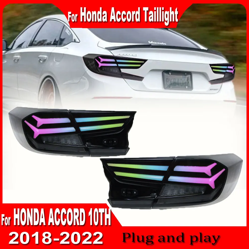 LED Car Tail Lamp For Honda Accord 10th RGB 2018-2022 Upgrade Modified to New Dynamic Turn Signal Car LED Taillight Assembly