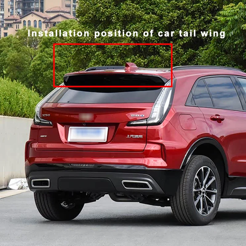 

Spoiler ABS Plastic Carbon Fiber Look Hatchback SUV Roof Rear Wing Body Kit Exterior Accessories For Cadillac XT4 2019-2024