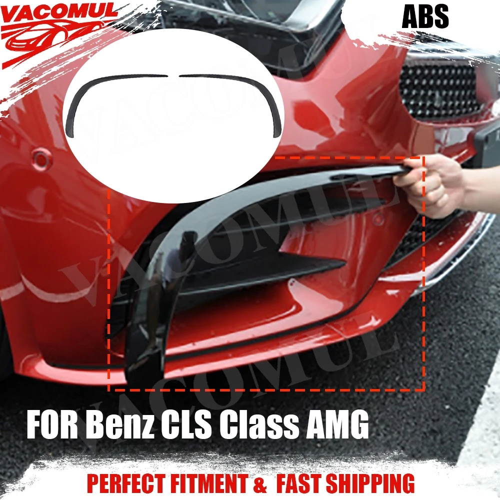 

VACOMUL 2PCS Front Bumper Canards Trim Winglet For Mercedes Benz CLS Class C257 CLS260 300 AMG Fins Shark Style Molding Garnish