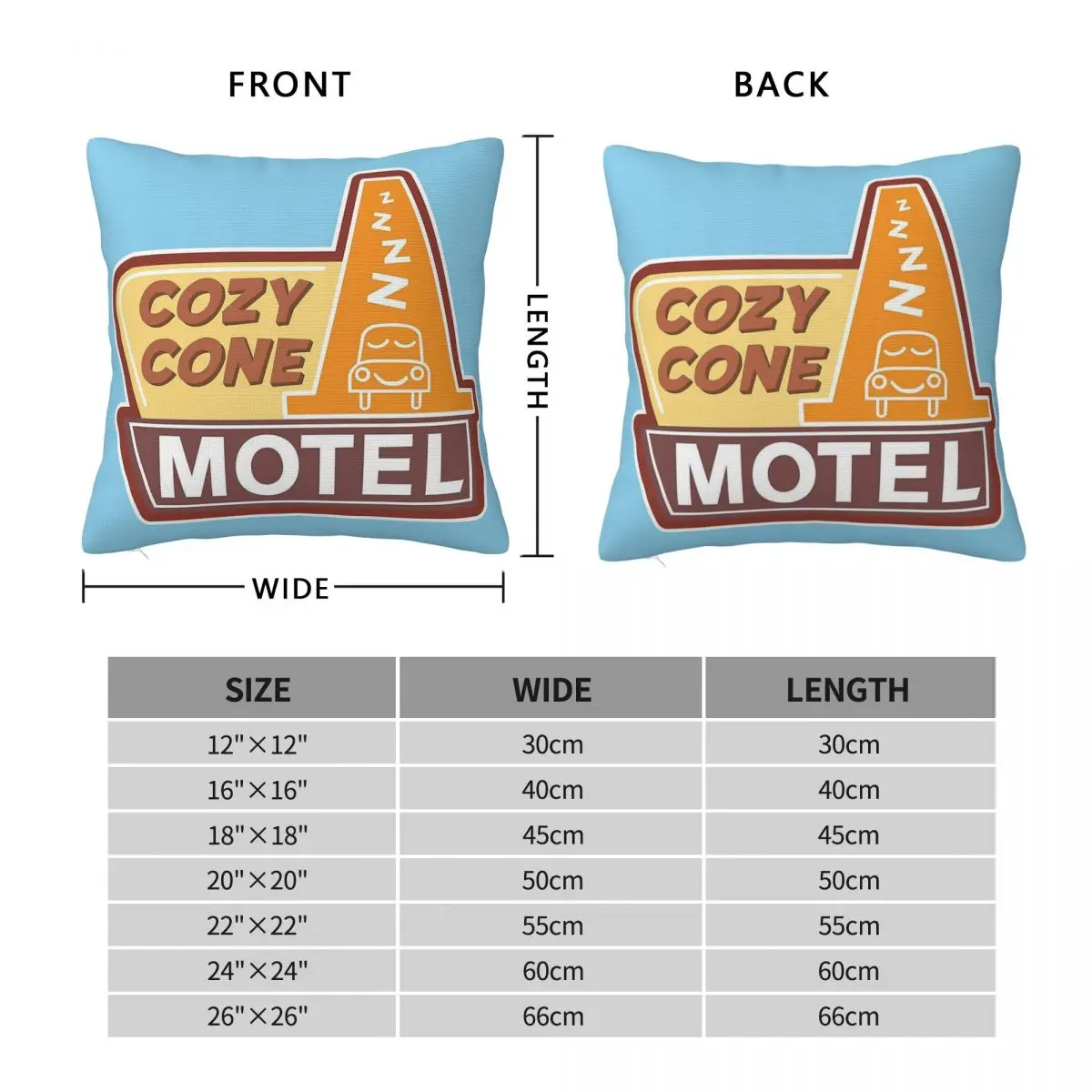 Cozy Cone Motel Radiator Springs Square Pillowcase Polyester Linen Velvet Creative Zip Decor Throw Pillow Case Sofa Seater Cover