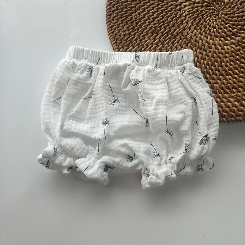 Short d\'été en coton imprimé ours et arc-en-ciel pour garçons et filles, pantalon jxshort, mode nouveau-né, culotte bouffante pour bébé, 0-24 mois