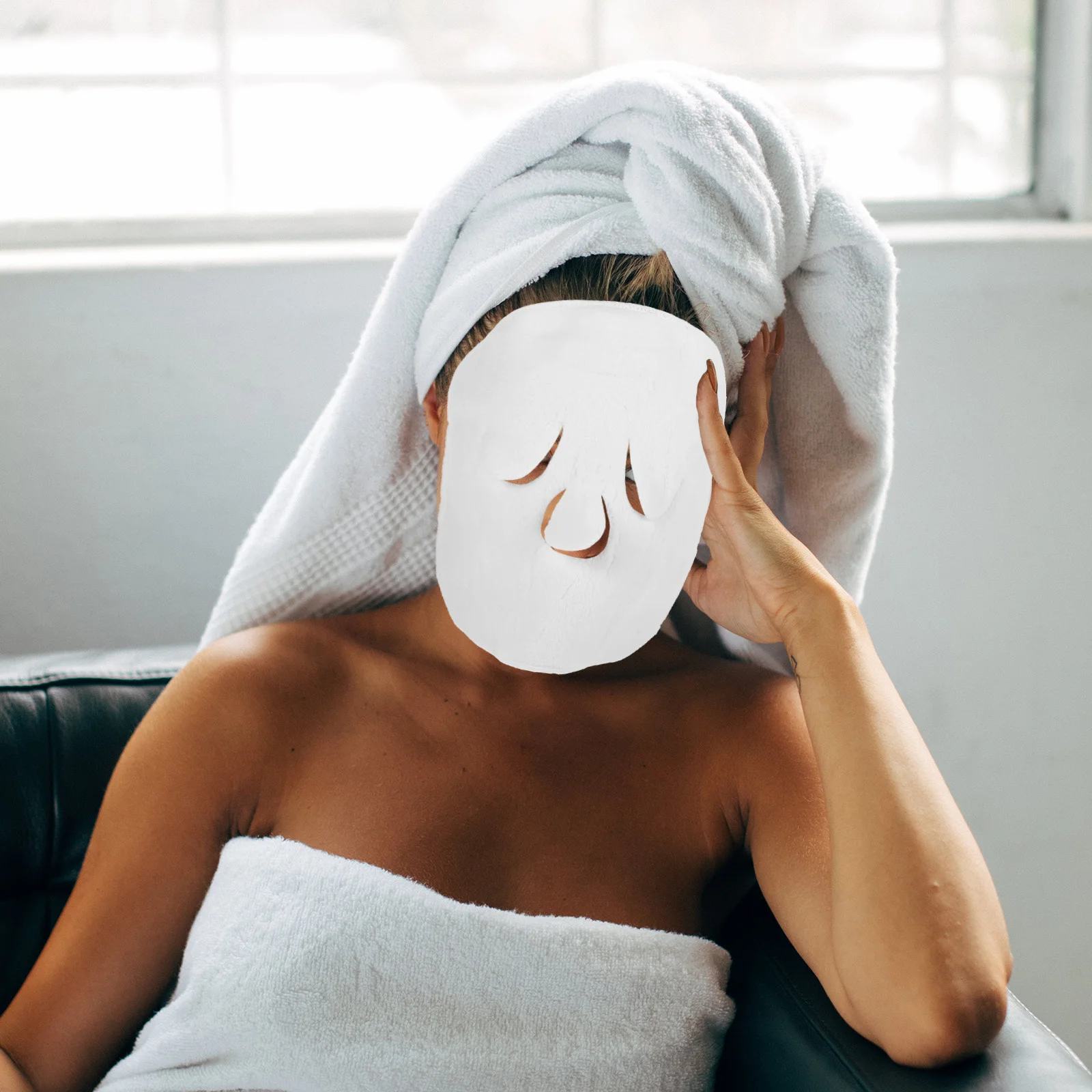 

2Pcs Coral Fleece Facial Towel Mask Reusable Hot Compress Skincare Women Beauty Tool Face Steaming Towel Face Towels Mask