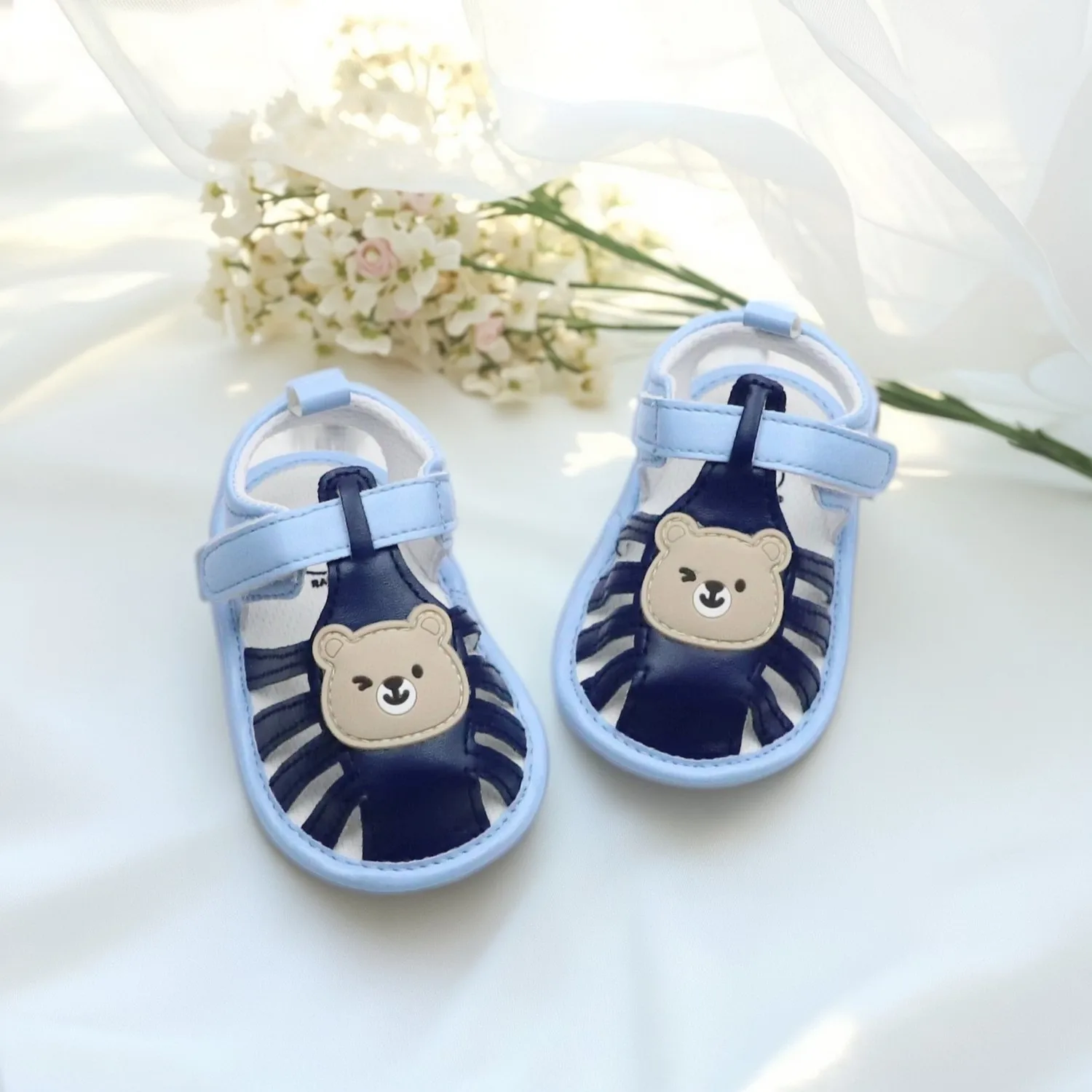 

Мужские детские сандалии, сандалии с носком, детская прогулочная обувь, 0-6-12-18 месяцев, дышащая, нескользящая и противоскользящая тканевая подошва.