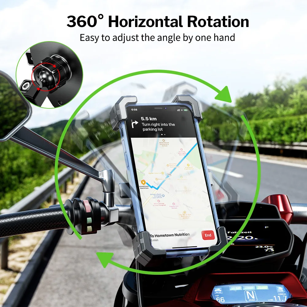 Deelife Motorfiets Telefoon Houder Draadloos Opladen Voor Motorbike Smartphone Ondersteuning Voor Moto Motor Handlebar Mount Stand