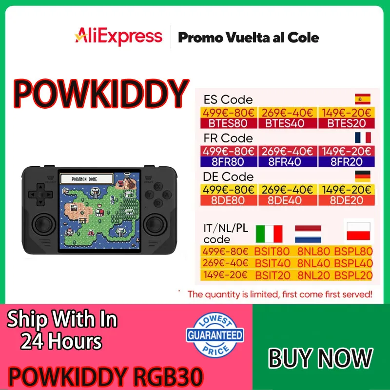 POWKIDDY RGB30 Retro Handheld Game Console 720*720 4 Inch IPS Screen Linux System Open-Source Video Player Children's Gifts