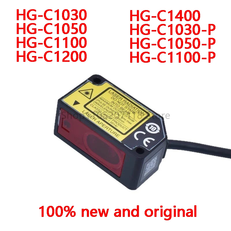 

HG-C1030 C1050 C1100 C1200 C1400 Adjustable CMOS Laser Distance Sensor 25-600mm PNP NPN Output Micro Industrial Sensor