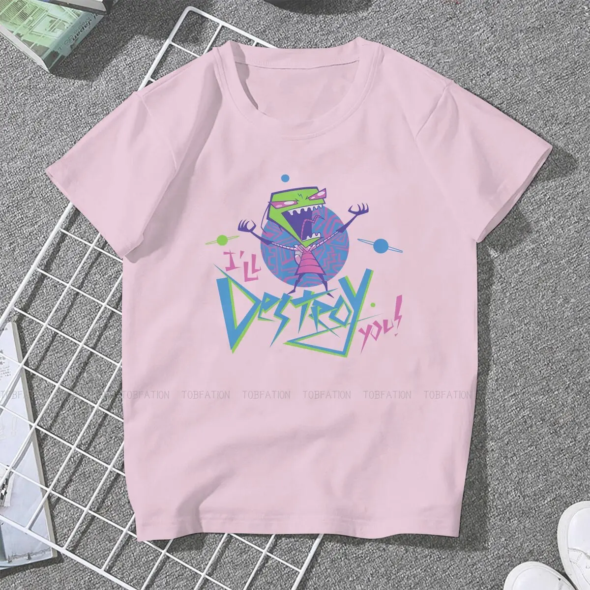 I Will Destroy You Classic  TShirt For Girls Invader Zim Gaz Membrane Animated Tees Cute Lady T Shirt 4XL Soft Printed Oversized