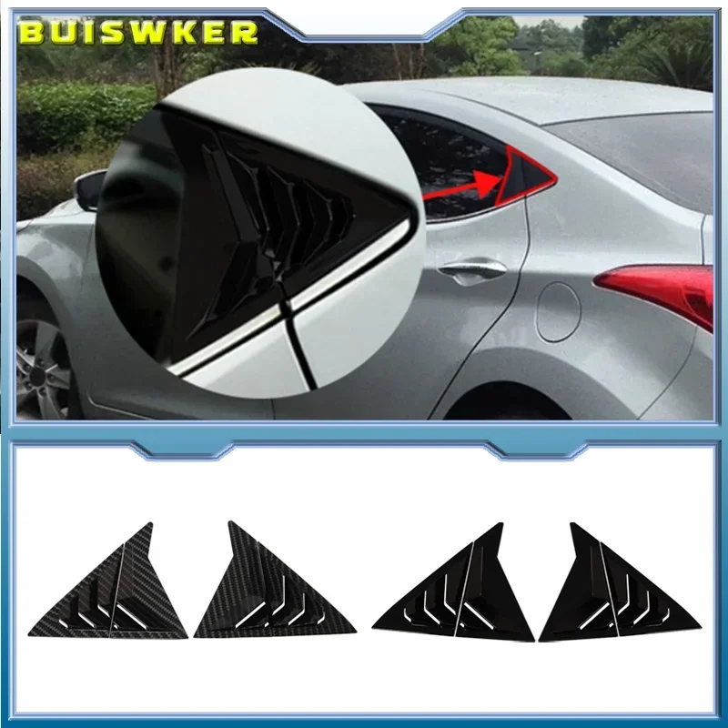 Für Hyundai Elantra Avante Limousine 2011-2015 Auto Hinten Lamellen Fenster Seite Shutter Abdeckung Trim Aufkleber Vent Scoop ABS glänzend Schwarz