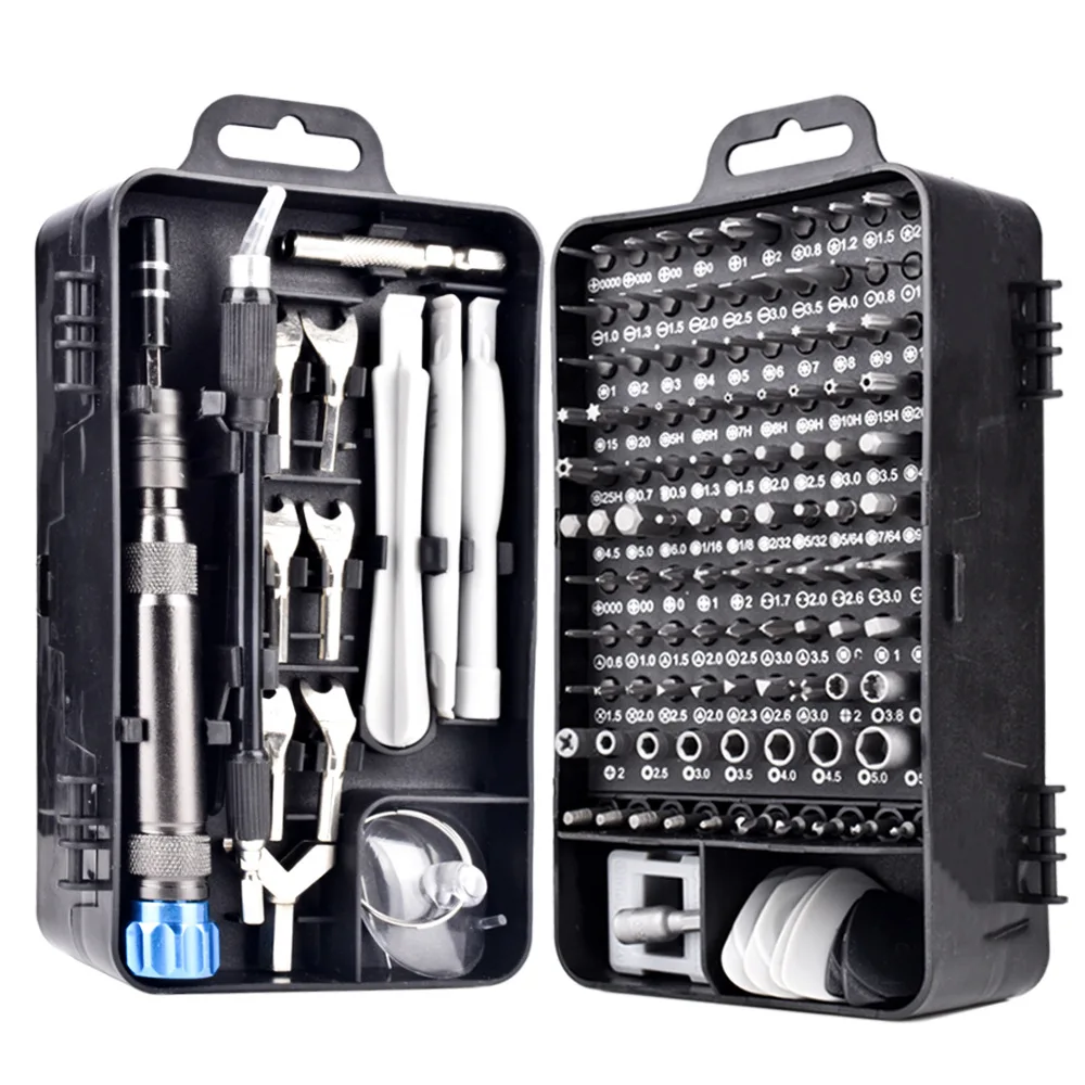 135PCS S2 Steel Screwdriver Set Multi-Bit Tool Kit for Mobile Phone Disassembly Watch Repair and Electronics Maintenance