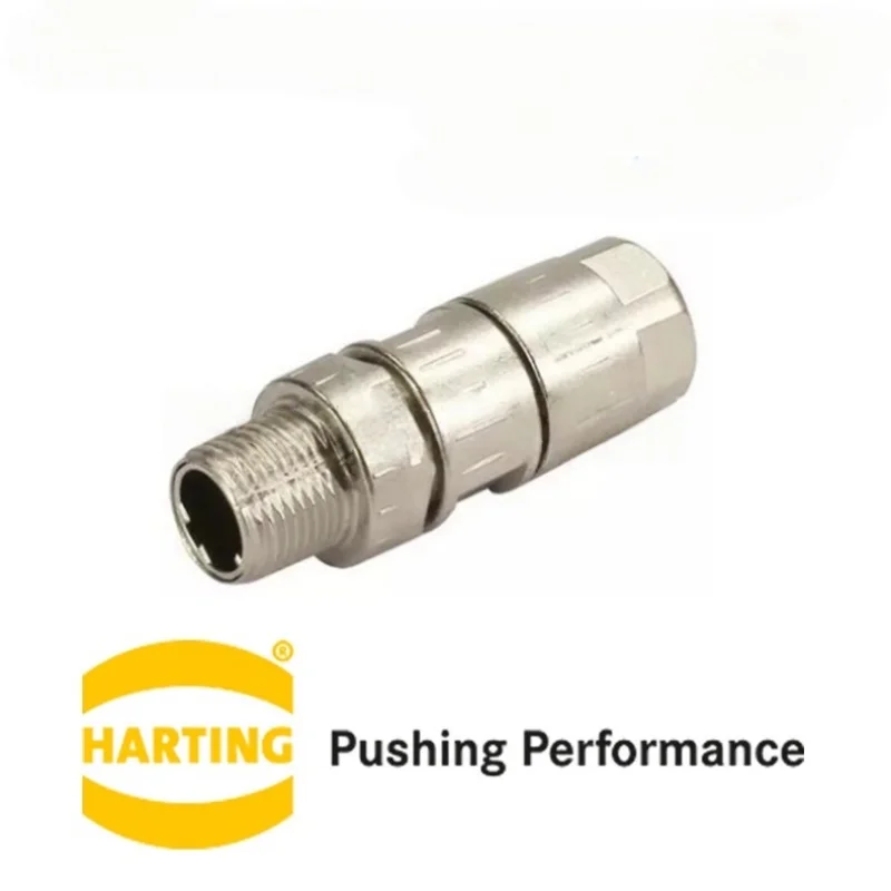 Harting M12 Circular Cable Connector 21038811405, D-Coded, 4-Pin Male, Crimped Slim Design, Suitable for Fast Ethernet