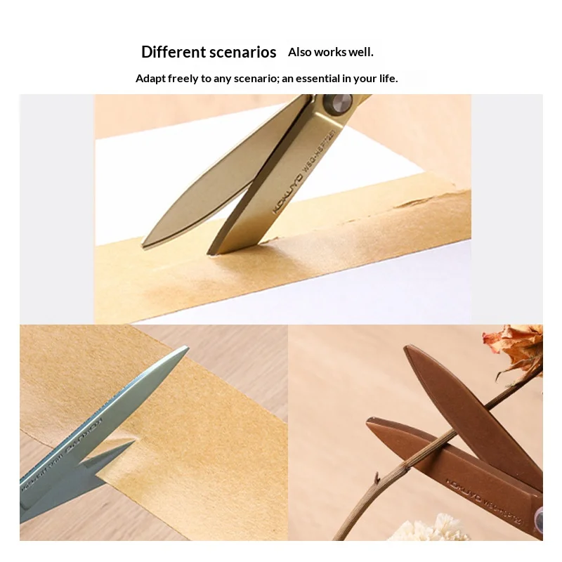Japan KOKUYO Portable Scissors Multi-function Student Stationery Fluorine Coating&Titanium Plated Safe Hand Paper Cuttings Tool
