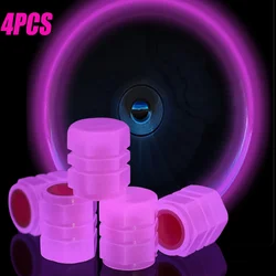 5 Types Luminous Pink Valves Covers Tire Nipple Caps with Car Logo Fluorescence Light Valve Cap for Bike Motorcycle 4Pcs