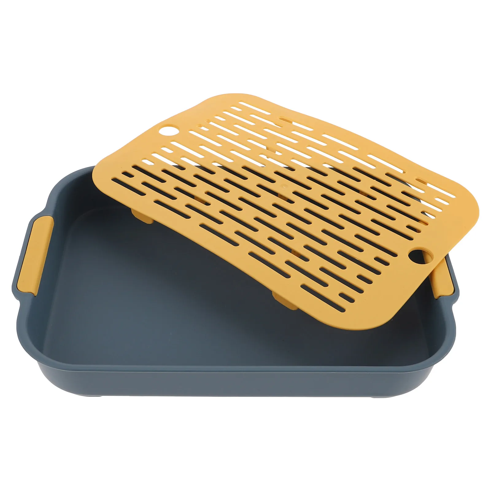 

Pet Cleaning Potty Rabbit Litter Box Hamster Toilet Cage Bunny Small Pan Blue Rectangular Flat Bottom Non Slip Thick Net Safe