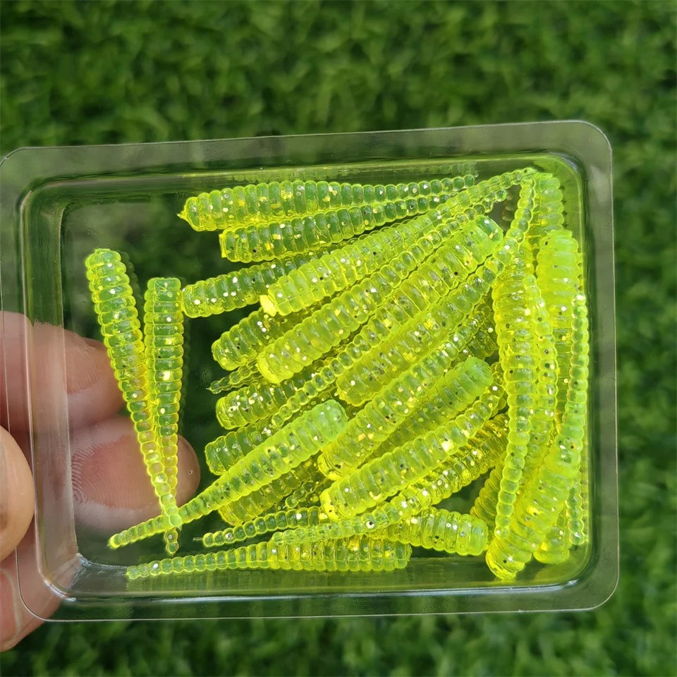 MUKUN 30PCS/LOT AJING Soft Lure Rockfish Fishing Lures 0.3g/35mm MINI Artificial Bait Swimbaits Jig Lure Wobber Worm Tackle