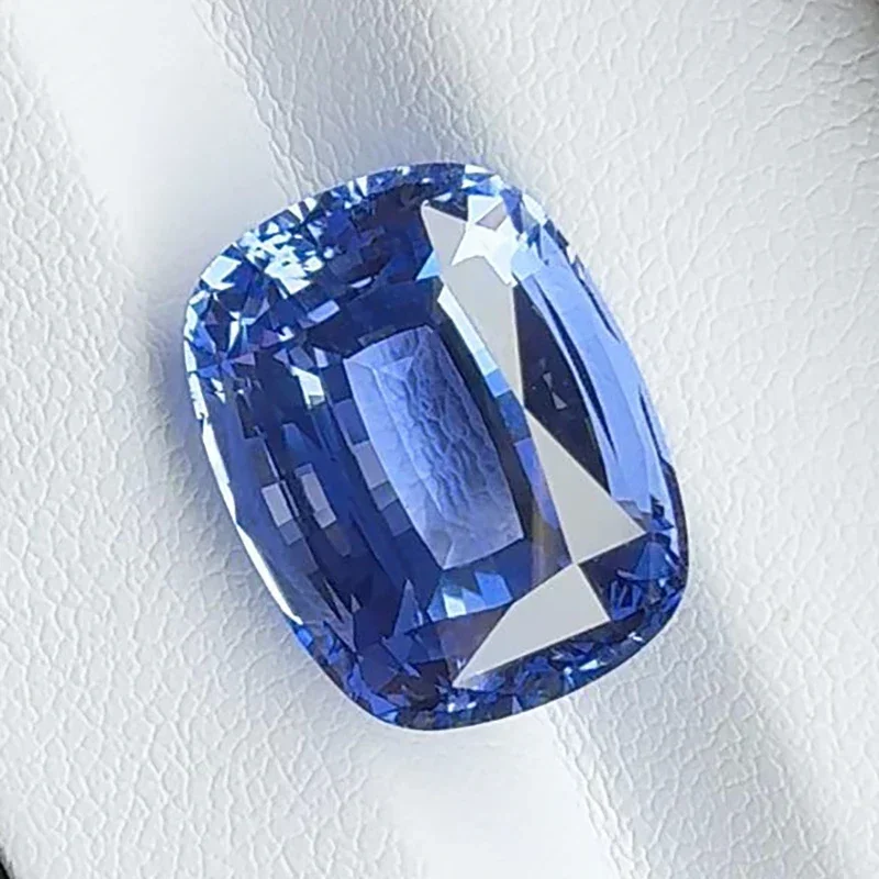 

Lab Grown Sapphire Cornflower Color Cushion Cut 12x16mm 15.95ct Gemstones for DIY Jewelry Making with Certificate