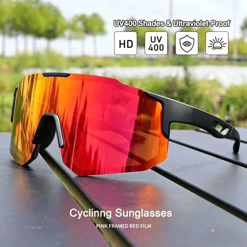 Fahrrad-Sonnenbrille mit großem Rahmen, UV400-Schutz, UV-Schutz, Outdoor-Sport, winddicht, Anti-Ultraviolett, Wandern, Klettern, Schutzbrille