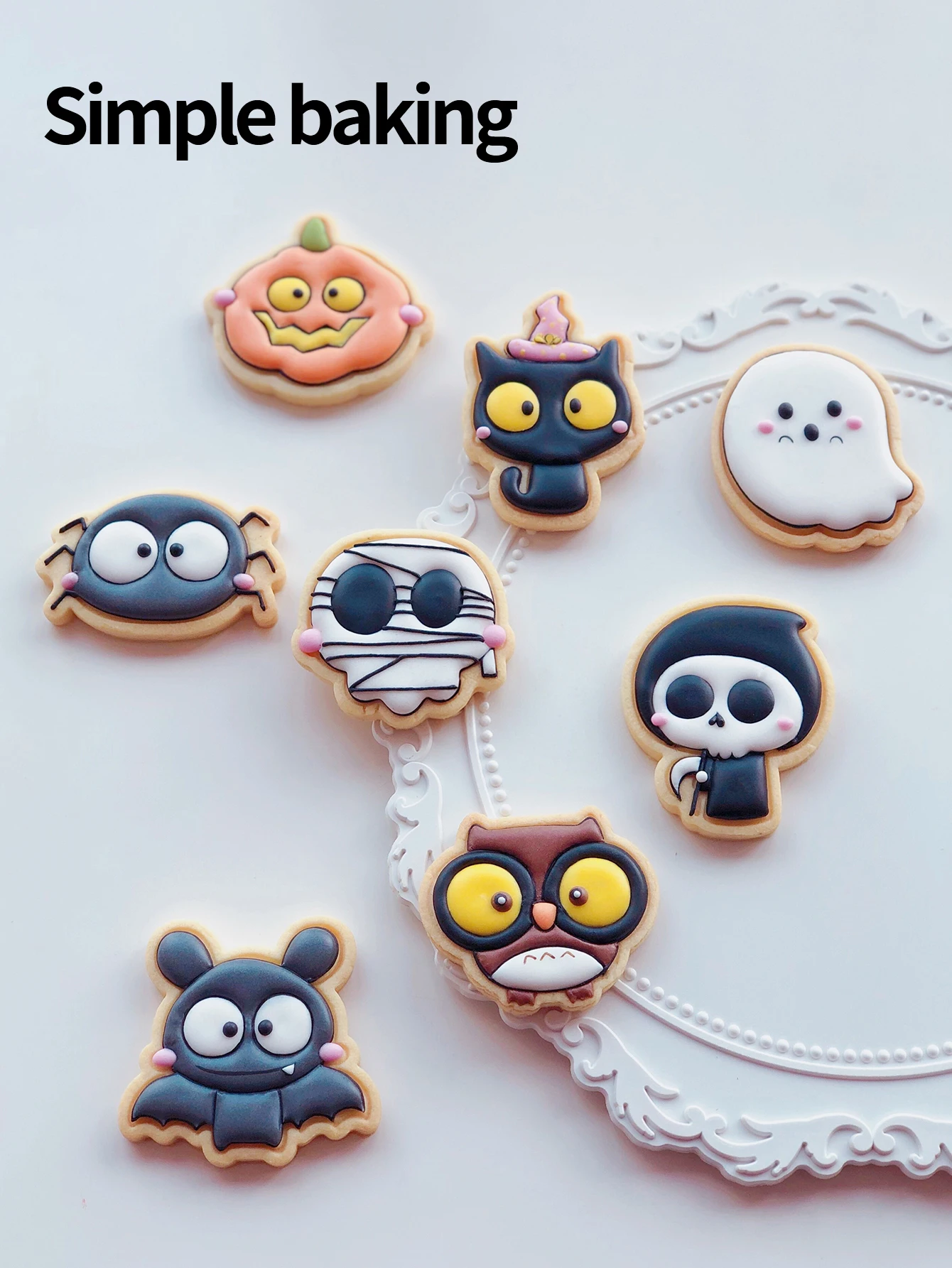 Halloween Cartoon Character Cookie Cutter - Cute  Sugar Cookie Stamp Kitchen Baking Tools Party Decoration Cookie Molds