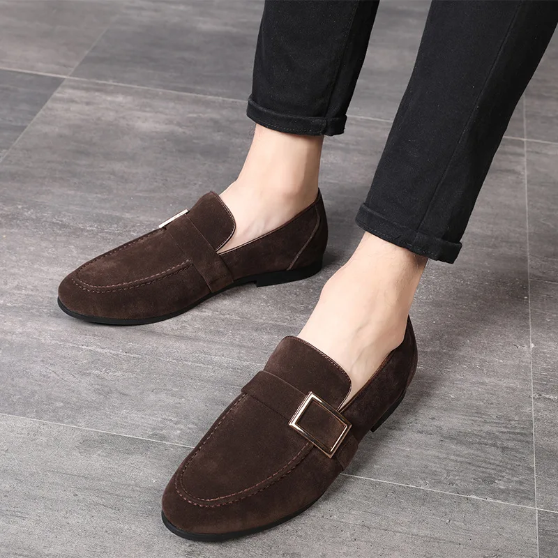 Fashion Luxury Brand Designer black Brown suede Monk Strap Shoes For Men Formal Wedding Dress Homecoming Sapatos Tenis Masculino