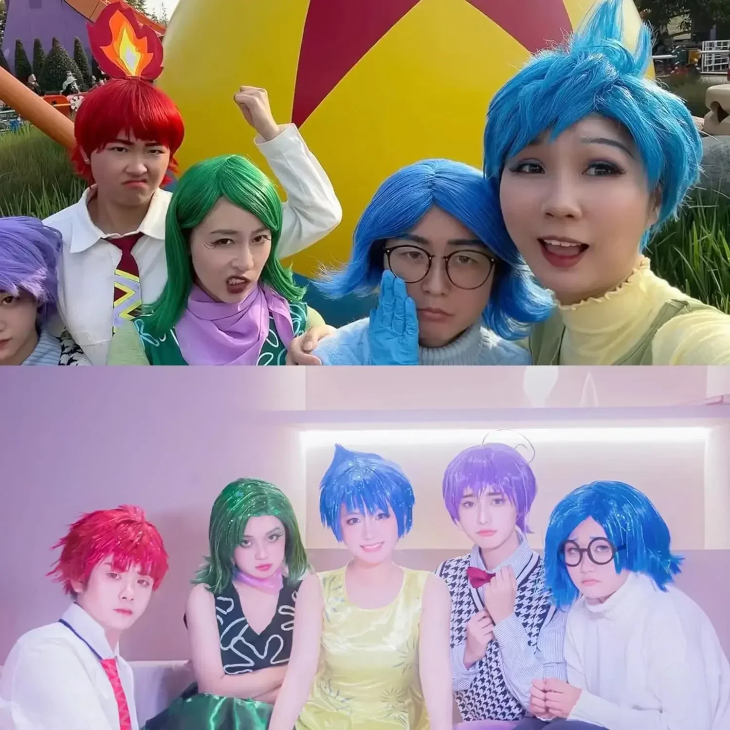 Peruka do cosplayu z filmu Wewnętrzki świat 2 - Obrzydzenie, zielona, krótka, kręcona, odporna na ciepło, syntetyczna peruka na Halloween.