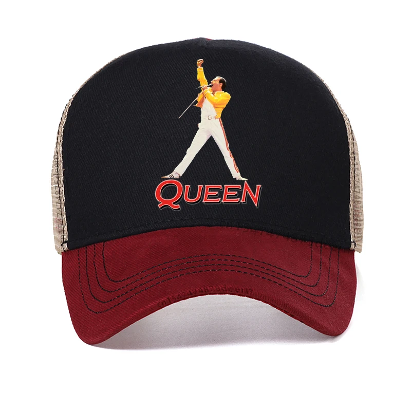 Boné de beisebol feminino freddie mercury a rainha banda verão marca rock men hip hop boné malha respirável snapback chapéus gorras