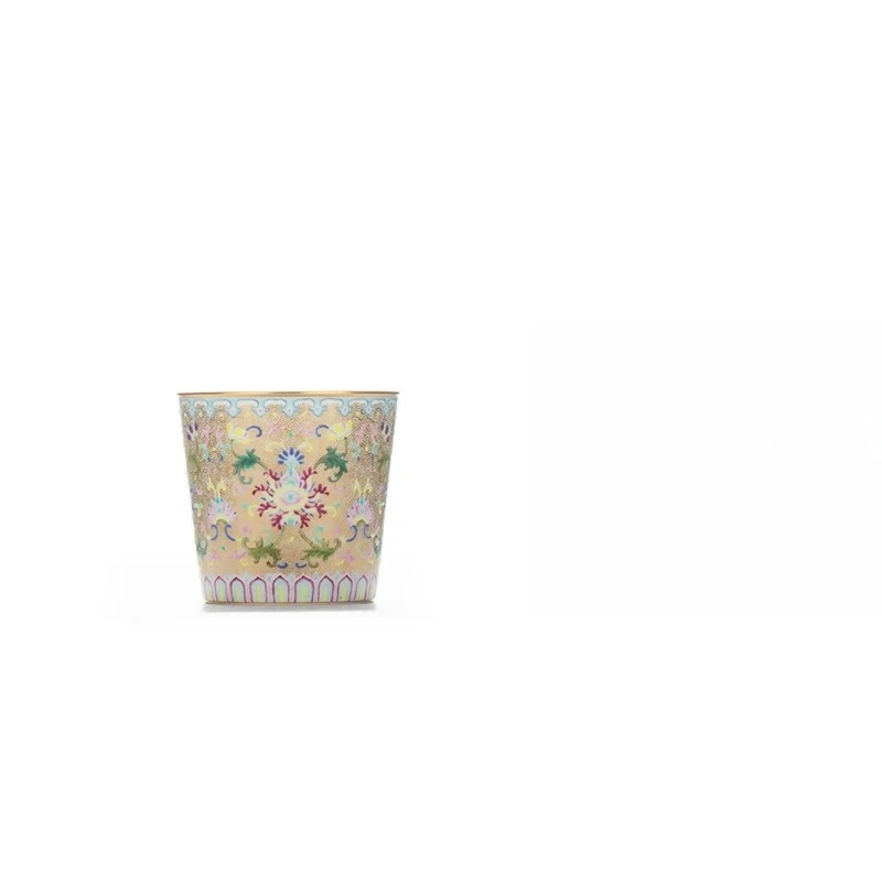 Pastel boneless line icing on the cake bamboo cup Jingdezhen ceramic tea set master cup