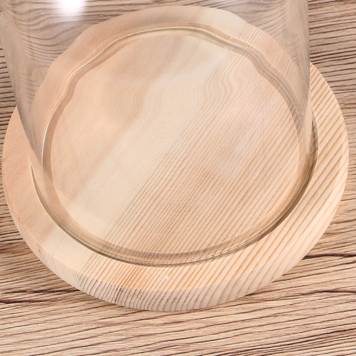 

Eternal Flower Glass Dome 9X12Cm Transparent Wooden Base Diy Craft Decor Anti-Slip Sturdy Cover For Valentine'S Birthday