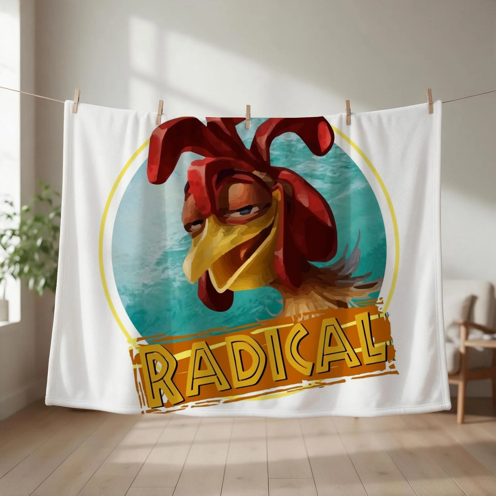 chicken joe surfs up - Radical! quote Throw Blanket Decoratives Large Soft Plush Plaid Flannel Blankets