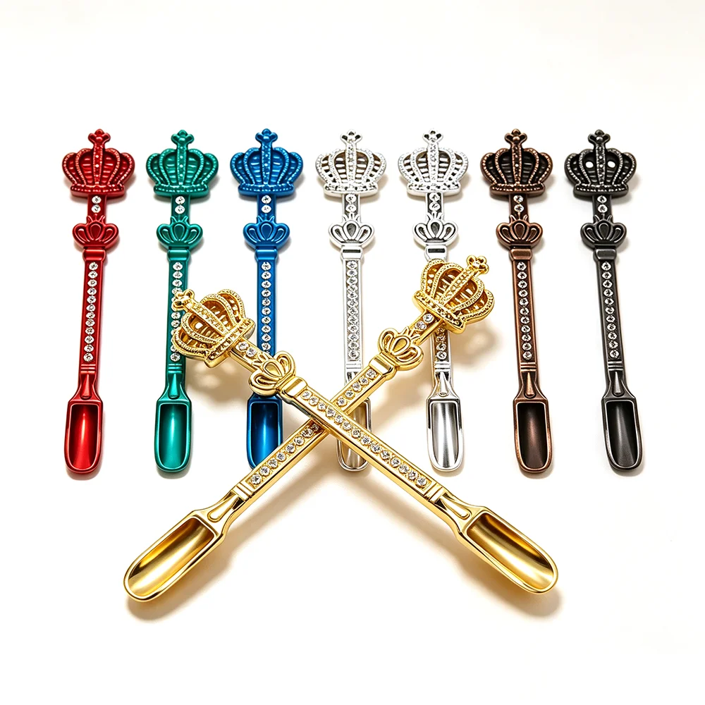 Zinc Alloy 53mm Mini Shovel Scoop Crown Design Portable Tobacco Spoon Smoking Tool