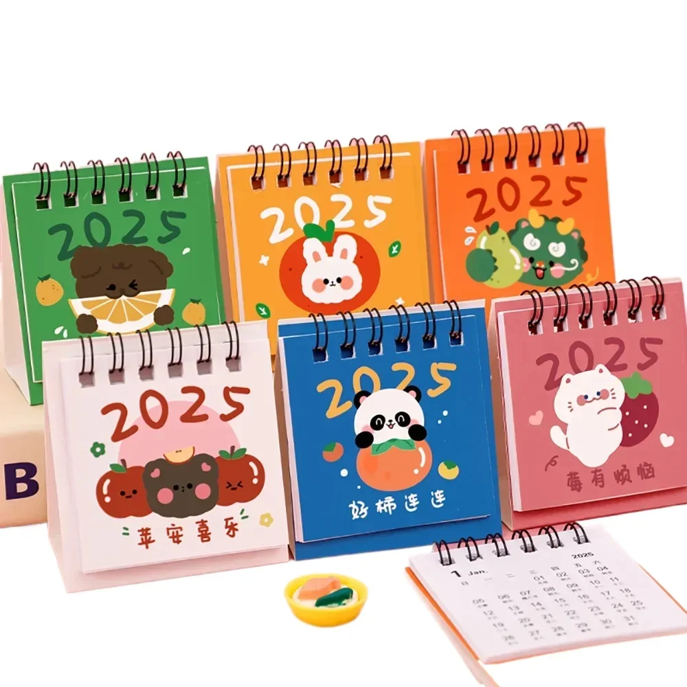 2025 Creative Cute Cartoon Calendar Ins Student Calendar Mini Plan Notepad Desktop Ornament Calendar