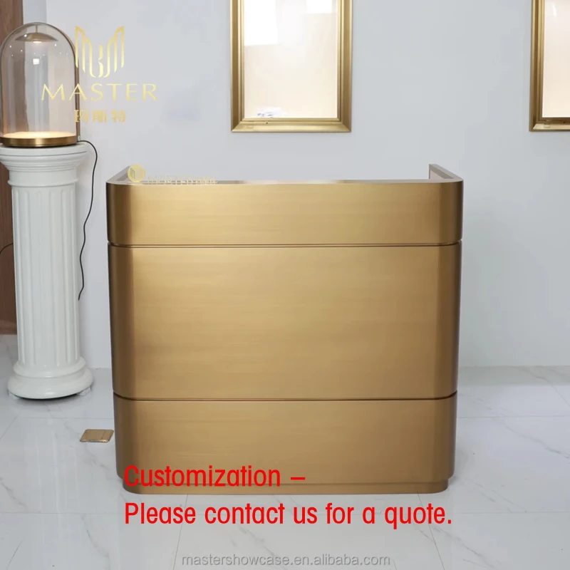 custom.High-end Custom	Shop Display Cabinet	Jewellery Gold End Tables Shop Interior Design Reception Showcase