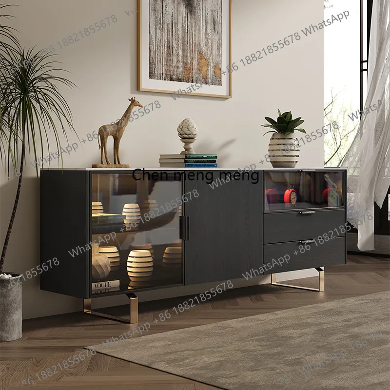 

Italian style, glass TV cabinet, modern simple entrance cabinet, wine cabinet, living room wall locker