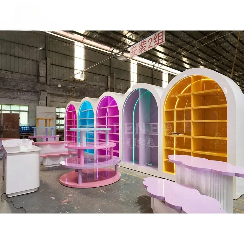 Customizable Furniture Design Retail Store Light Emitting Diode Wear Display Shelf