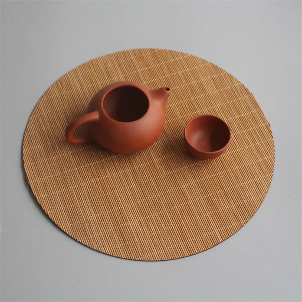 Multicolor Bamboo Tea Mat Multi-shape Anti Scalding Hand-woven Tea Mat Heat Insulation Zen Tea Mat Tea Ceremony Supplies