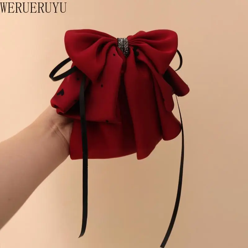 

Ribbon Bow Hair Clips for Woman Kawaii Hair Accessories Autumn Winter Christmas Decorations New Year Ponytail Red Hairpins Girls