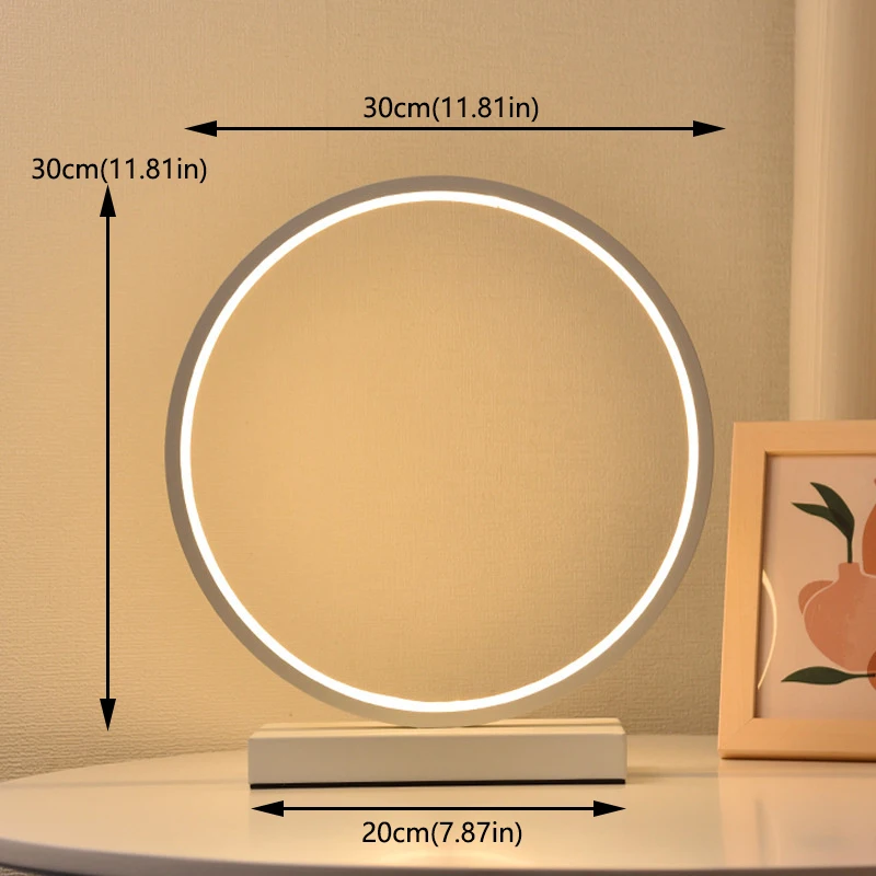 Bedroom Decoration Desk Lamp 18cm/30cm Switch Dimming Reading Book Lights LED Night Light Minimaliste Ring Bedside Table Lamp