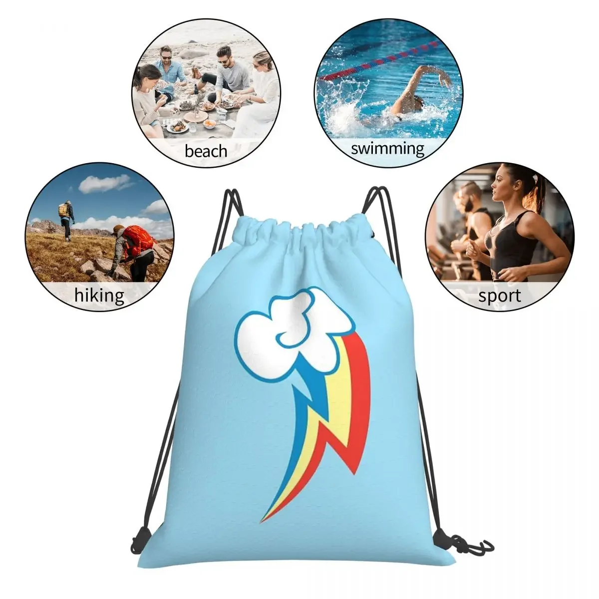 Sac à dos portable Rainbow Dash, sacs de proximité Wstring, sac de sport de poche Bundle, sac à livres pour voyage et école, mode