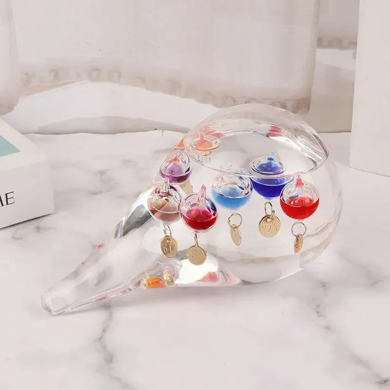 ميزان حرارة جاليليو زجاجي - ميزان حرارة قطرات غرفة الكرة العائمة الملونة لتزيين المنزل #1