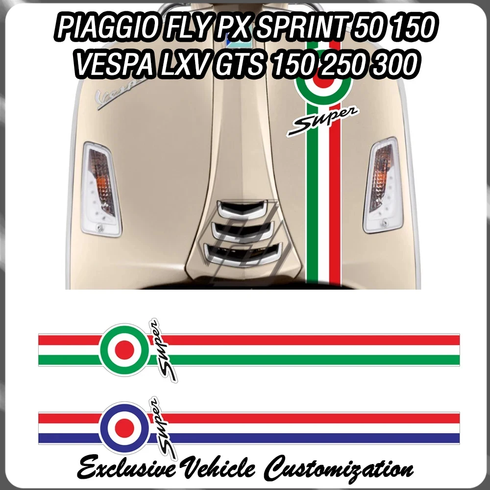 

For Piaggio Fly PX Sprint 50 150 Vespa LXV GTS 150 250 300 Super Sports Scooter Reflective PVC Sticker Kit